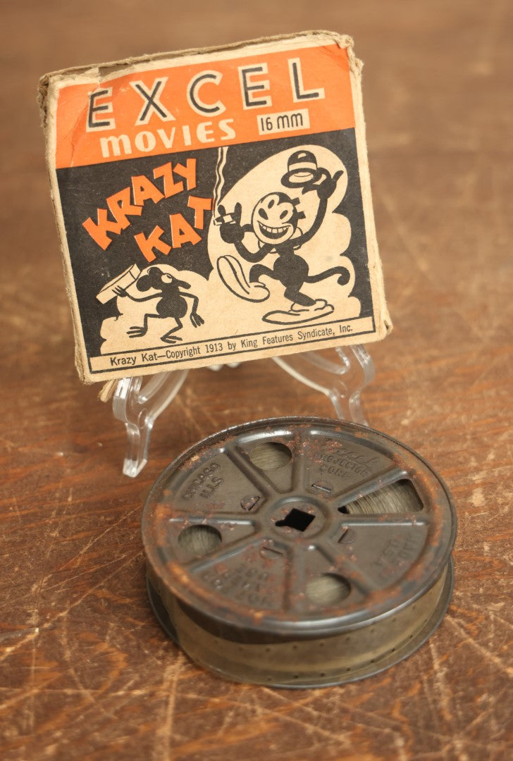 Lot 076 - Antique Krazy Kat "Grass Cutting" 16mm Movie Film, George Herriman Felix The Cat Style, By Excel Movies, Copyright 1913 By King Features Syndicate, Inc.