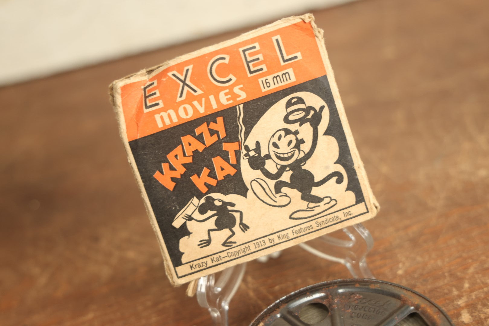 Lot 076 - Antique Krazy Kat "Grass Cutting" 16mm Movie Film, George Herriman Felix The Cat Style, By Excel Movies, Copyright 1913 By King Features Syndicate, Inc.