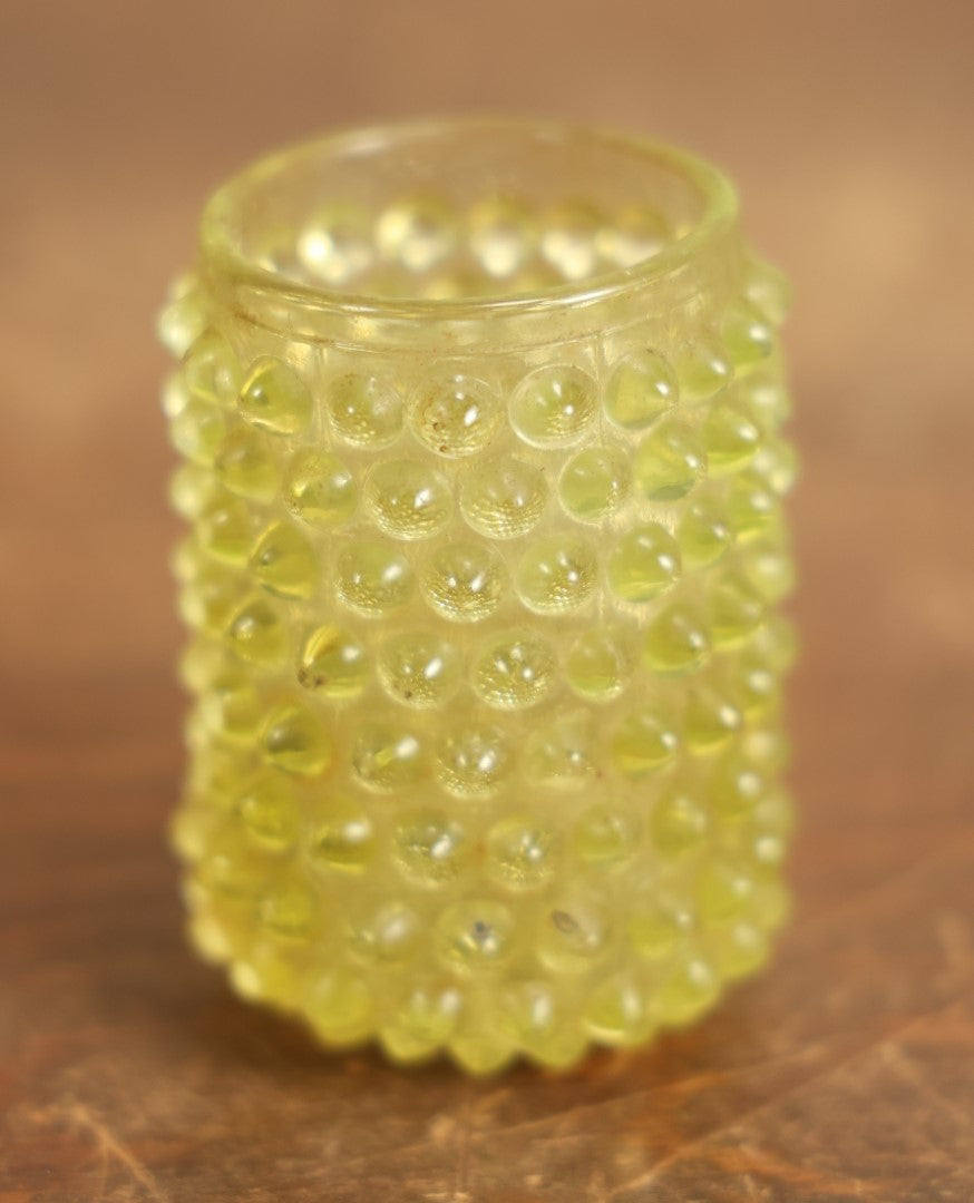 Lot 079 - Vintage Uranium Depression Glass Hobnail Toothpick Holder