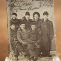Lot 081 - Antique Identified Tintype Photograph Of Eight Young Men In Coats And Fur Hats, Possibly Russian, Names Written On Photo