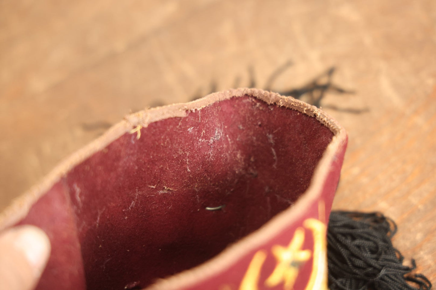 Lot 084 - Vintage Red "Hella" Masonic Shriners Fez With Emblem, Black Tassle, Missing Interior Band, Gem In Emblem