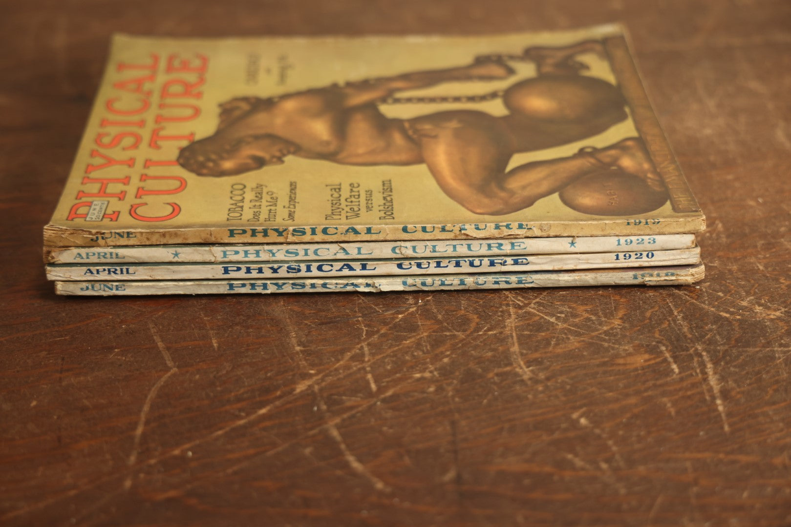 Lot 088 - Grouping Of Four Antique "Phyiscal Culture" Sports And Athletics Magazines, 1918 Through 1923 