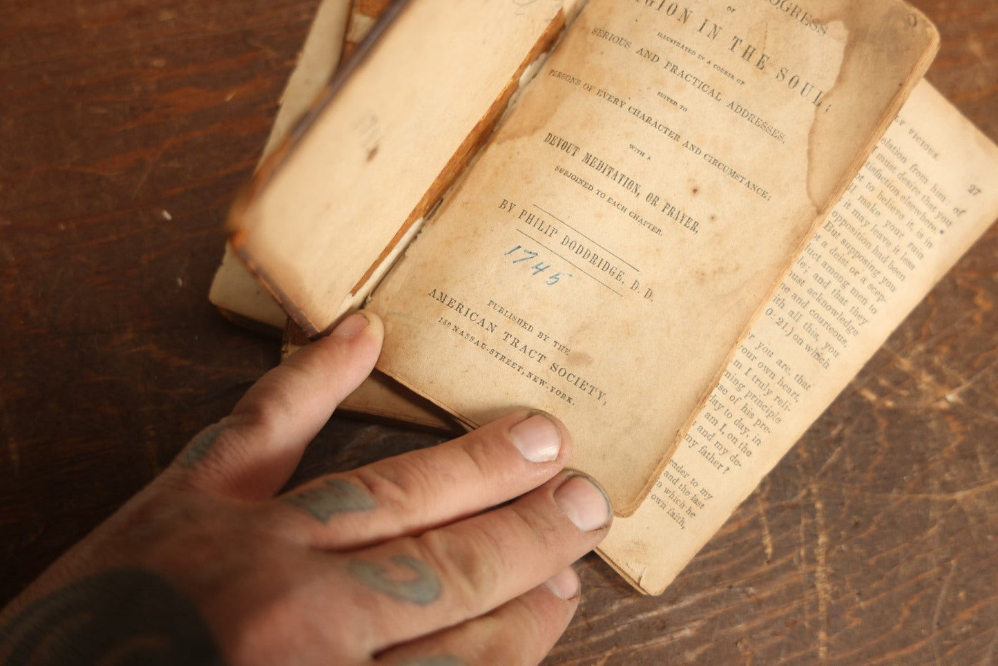 Lot 094 - "Rise And Progress Of Religion In The Soul" Antique Religious Book, By Philip Doddridge, D.D., Note Extremely Heavy Wear, Topics On Sin And More