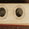 Lot 015 - Antique Gem Tintype Photo Album, Belonging To Clara A. Whitney, From Her Teacher Sarah Barnard, Completely Full Containing 48 Photographs