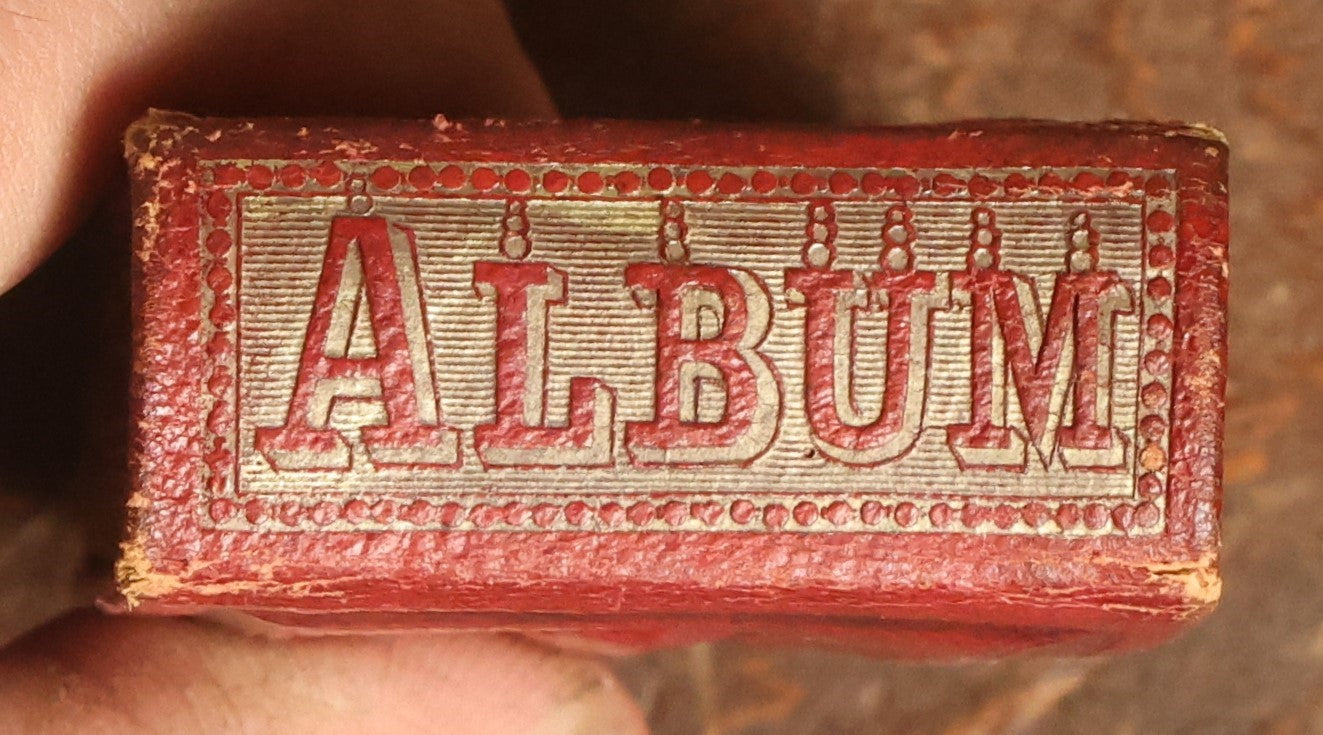 Lot 015 - Antique Gem Tintype Photo Album, Belonging To Clara A. Whitney, From Her Teacher Sarah Barnard, Completely Full Containing 48 Photographs