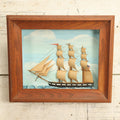 Lot 020 - Vintage Folk Art Shadow Box Clipper Ship Sail Boat Diorama, Not Antique
