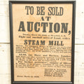 Lot 024 - Antique Broadside Auction Advertisement, Selling Of Steam Mill And Other Equipment, Keene, New Hampshire, March 15, 1856, Oliver K. Wilbur And Associates, In Frame