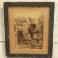 Lot 028 - Antique Boarded Photo, Lincoln Park Zoo Bear Enclosure With Bear And Visitors In Background, Chicago, Illinois, In Frame, Photo By J.W. Taylor