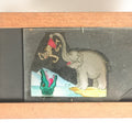 Lot 039 - Antique Hand Painted Animated Magic Lantern Motion Slide, Elephant Feeding Monkey To Crocodile