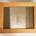 Lot 043 - Antique Hand Painted Magic Lantern Slide, Man About To Be Knocked Over By Children On Sled, Titled "Confidence," Artist Signed By Harry Platt