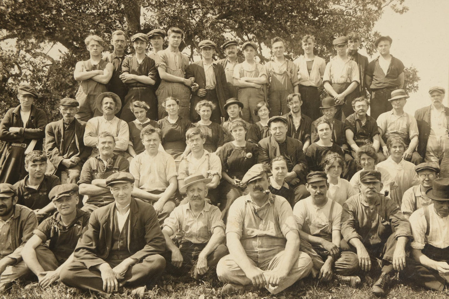 Lot 056 - Trio Of Antique Boarded Occupational Photos Of A Factory And Its Workers, Interior And Exterior, Including Machinery, Flange Signs, And More