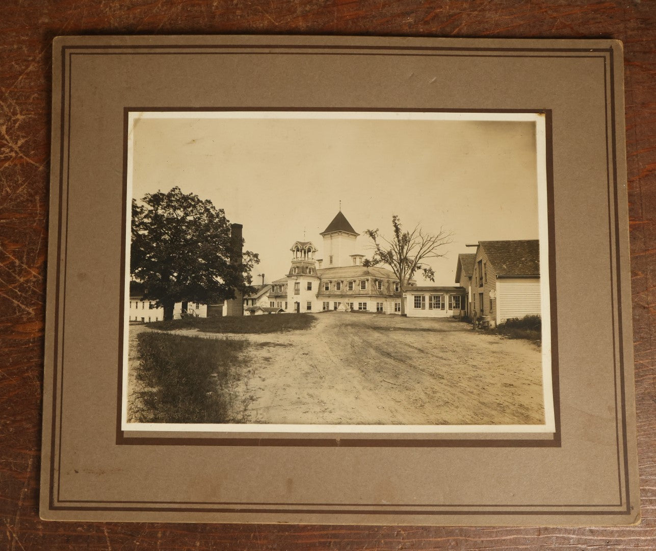 Lot 056 - Trio Of Antique Boarded Occupational Photos Of A Factory And Its Workers, Interior And Exterior, Including Machinery, Flange Signs, And More