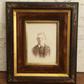 Lot 057 - Antique Cabinet Card Photo Of A Young Man In A Tie In Deep Frame With Velvet Surround, Gilded Embellishments