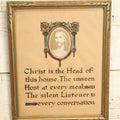 Lot 063 - Antique Religious Print, With Jesus, "Christ Is The Head Of This House," In Frame