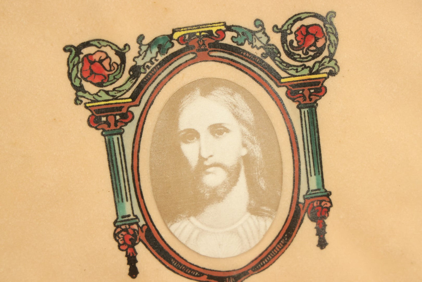 Lot 063 - Antique Religious Print, With Jesus, "Christ Is The Head Of This House," In Frame