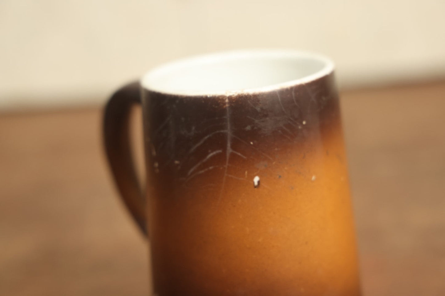 Lot 077 - Antique Smith's Musty Ale, Philadelphia, Pottery Mug, By W.M. William Brunt Pottery Co., East Liverpool, Ohio, Various Wear, Cracks