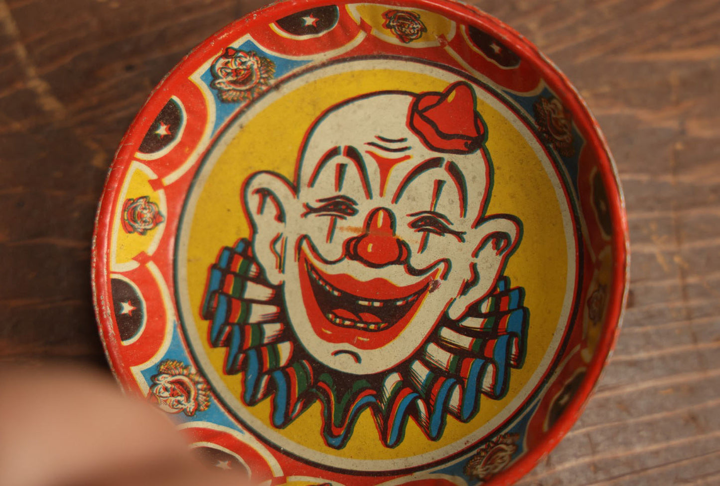 Lot 096 - Pair Of Tin Lithograph Clown Noisemakers, Clapper Style, By Us Metal Toy Manufacturing Company