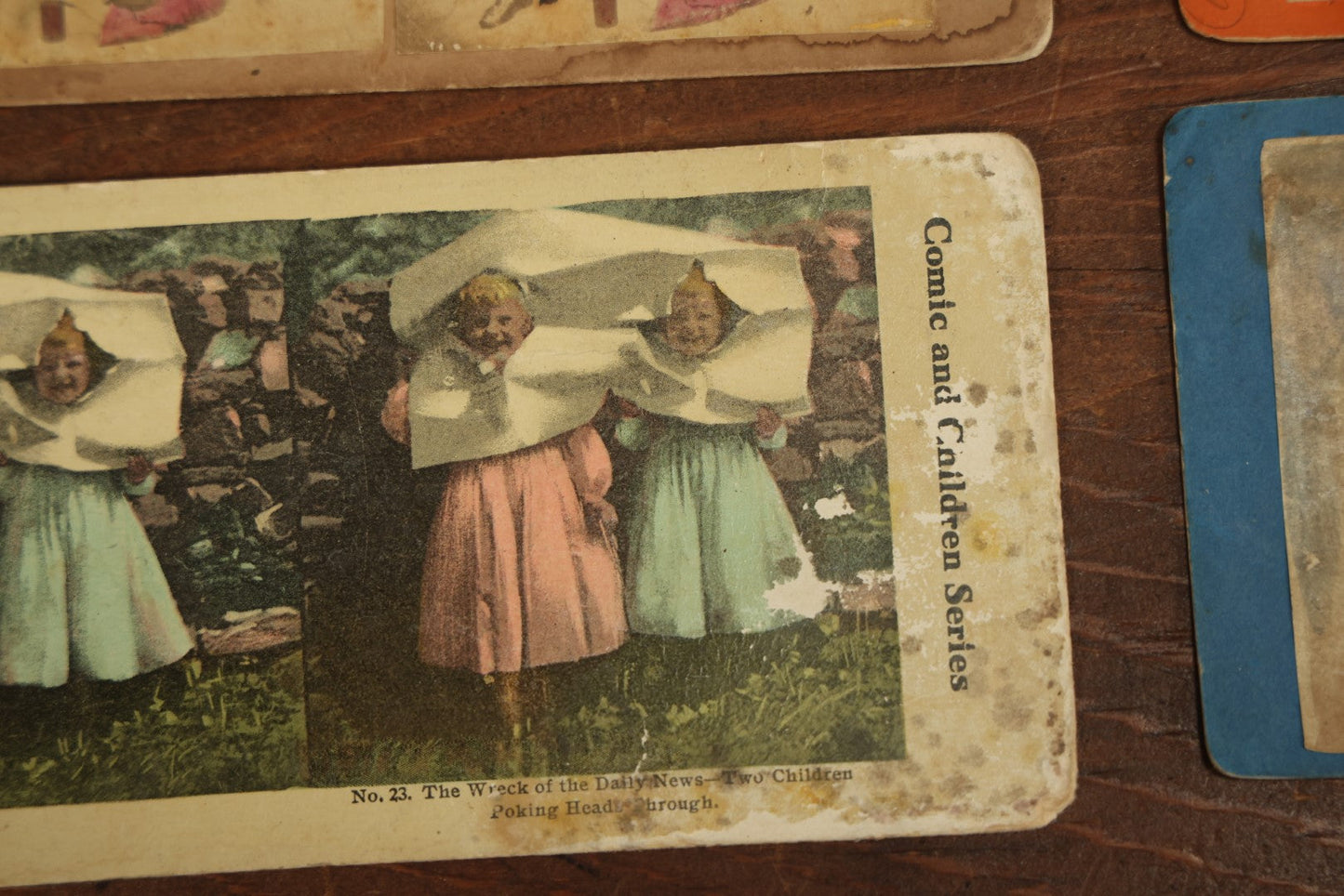 Lot 102 - Grouping Of Sixteen Antique Comical And Other Stereo Cards, Many  Hand Painted, Late 19th Century