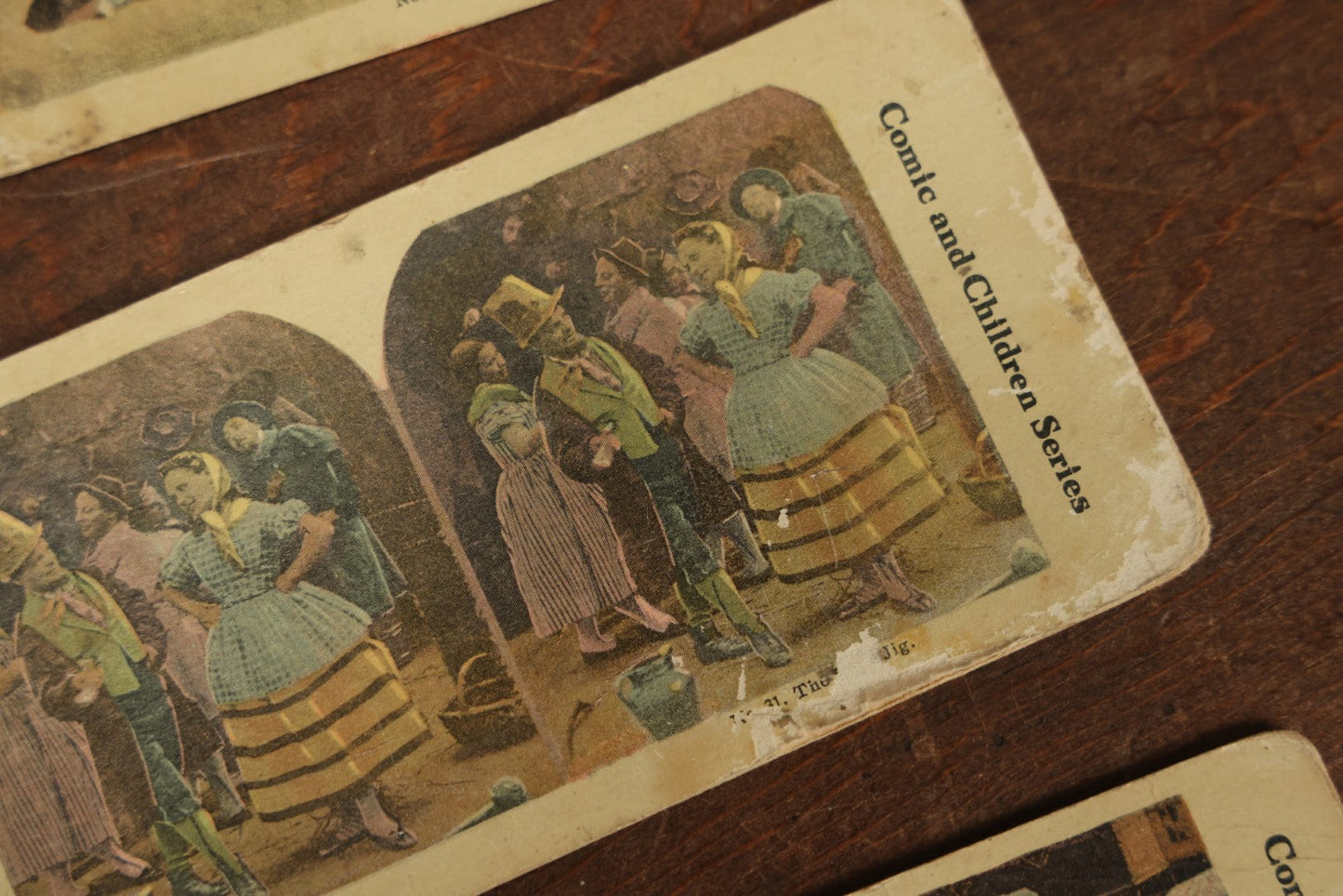 Lot 102 - Grouping Of Sixteen Antique Comical And Other Stereo Cards, Many  Hand Painted, Late 19th Century