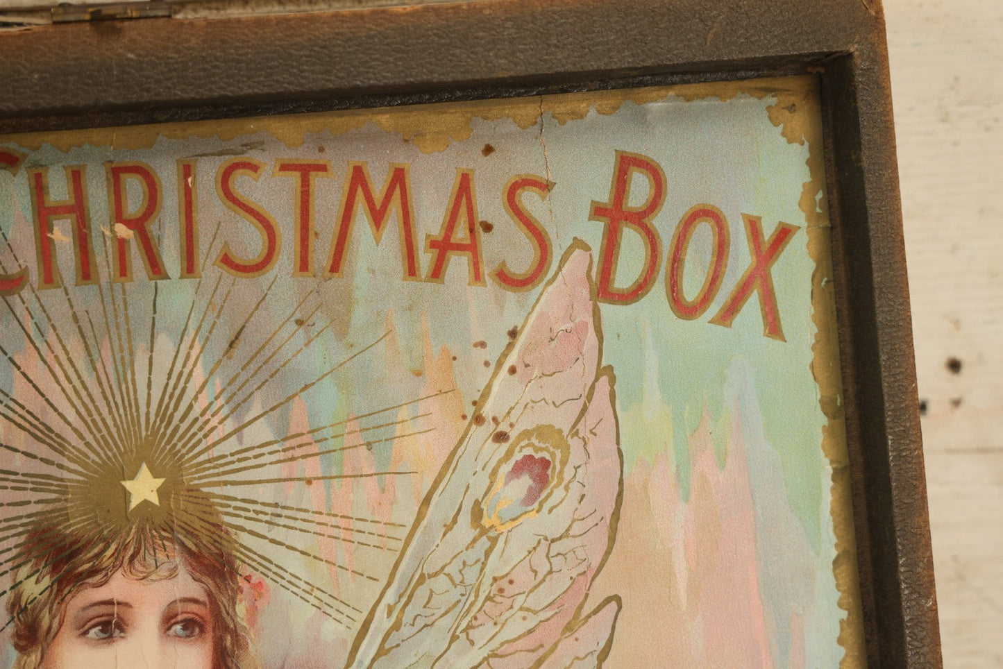 Lot 002 - Antique "The Fairy Christmas Box" Fairbanks Fairy Soap Finger Jointed Wooden Box With Original Lithograph Interior, Copyright 1898, G.H. Buek & Co. Lithographers