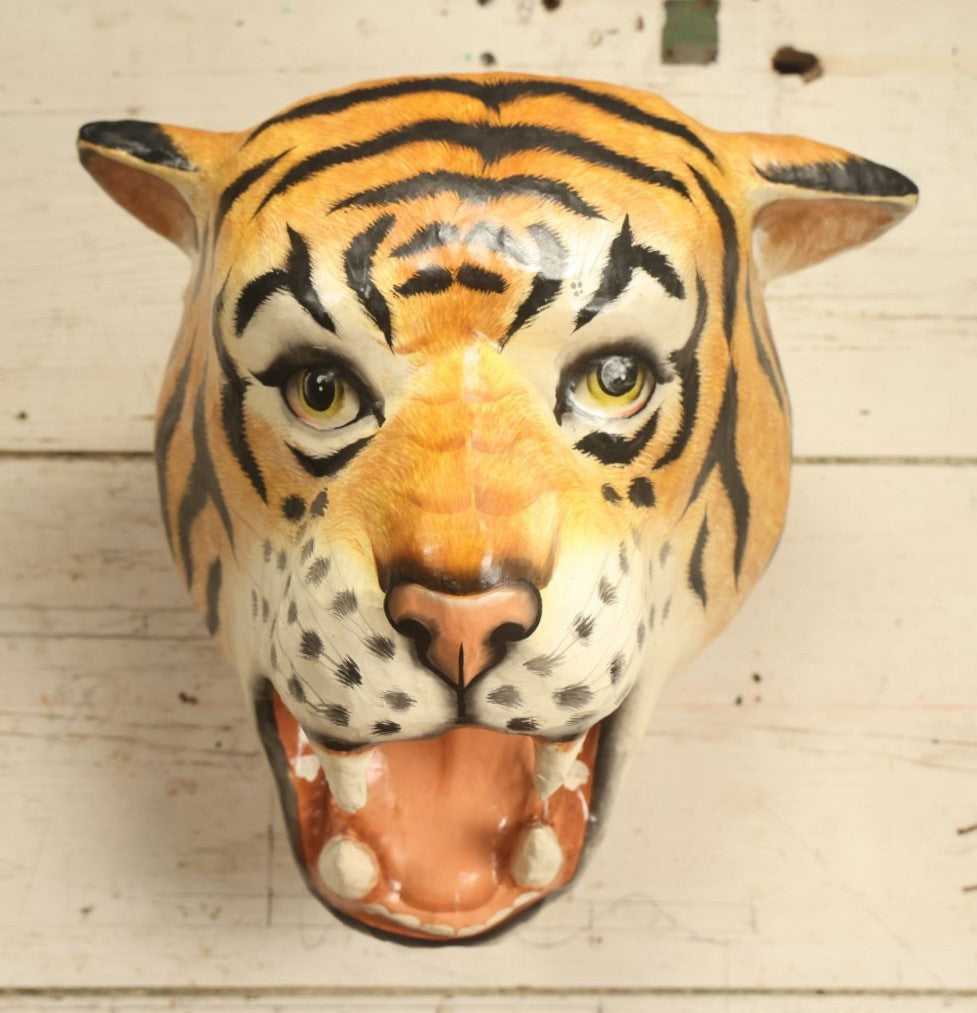 Lot 003 - Papier Mache Tiger Head Wall Mount Hand Painted