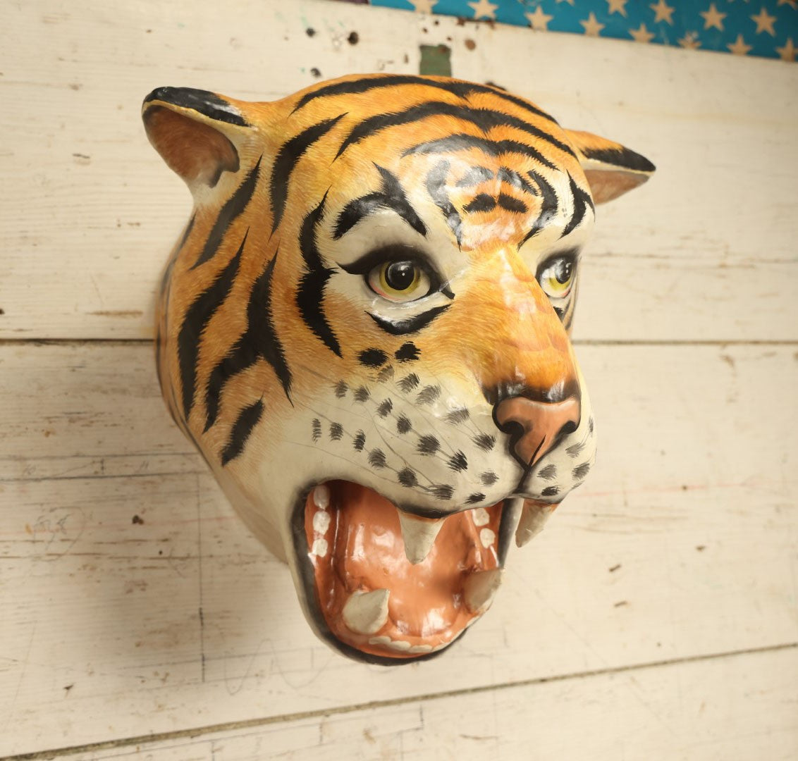 Lot 003 - Papier Mache Tiger Head Wall Mount Hand Painted