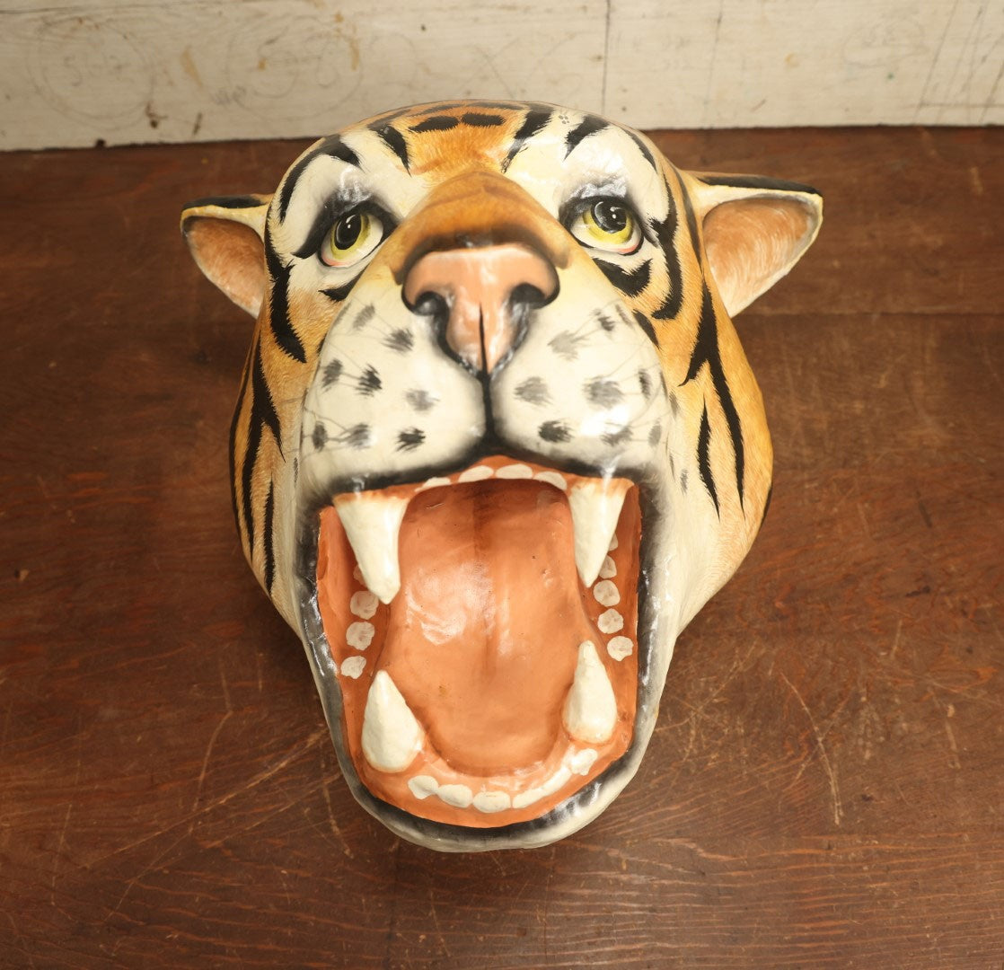 Lot 003 - Papier Mache Tiger Head Wall Mount Hand Painted