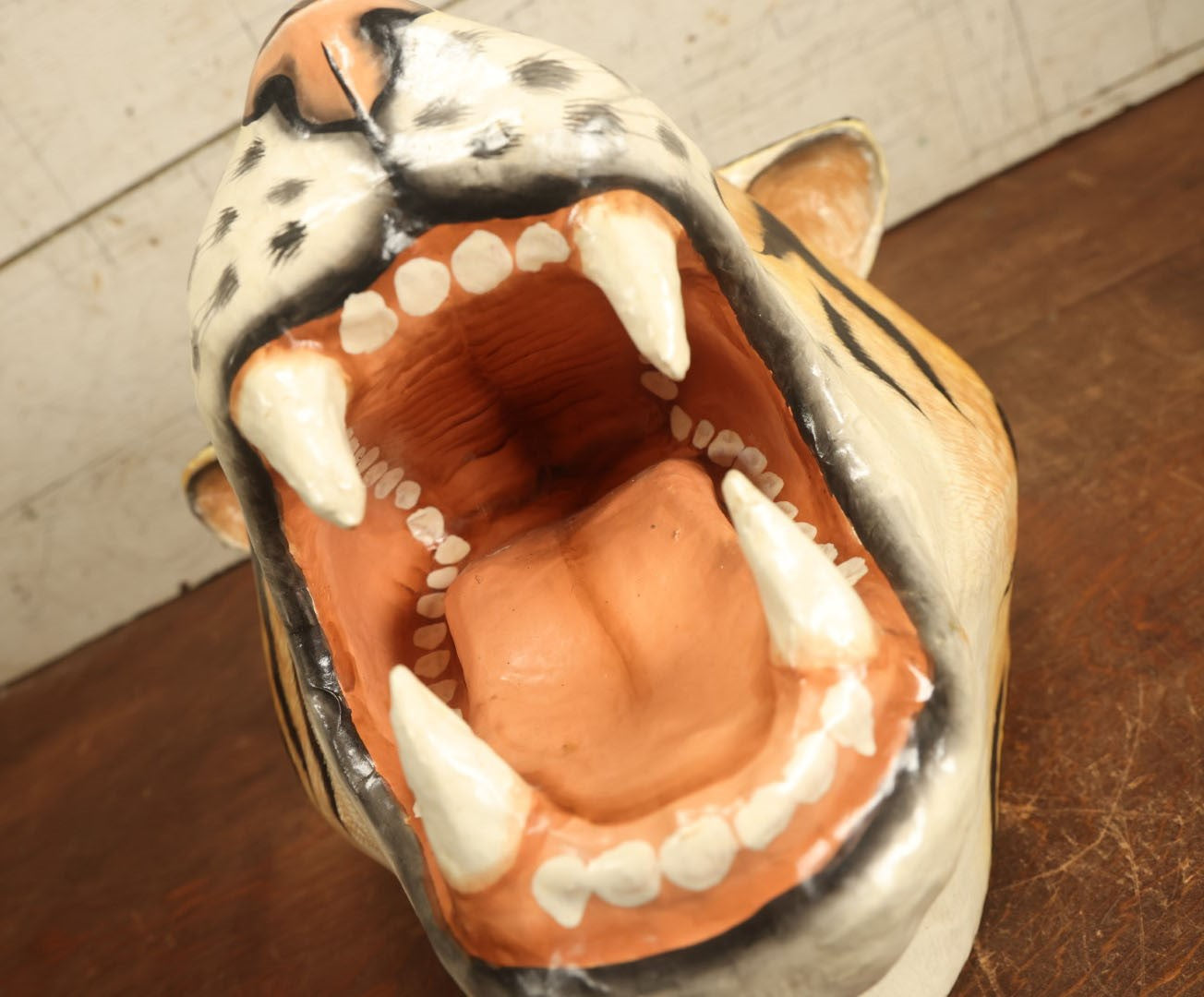 Lot 003 - Papier Mache Tiger Head Wall Mount Hand Painted