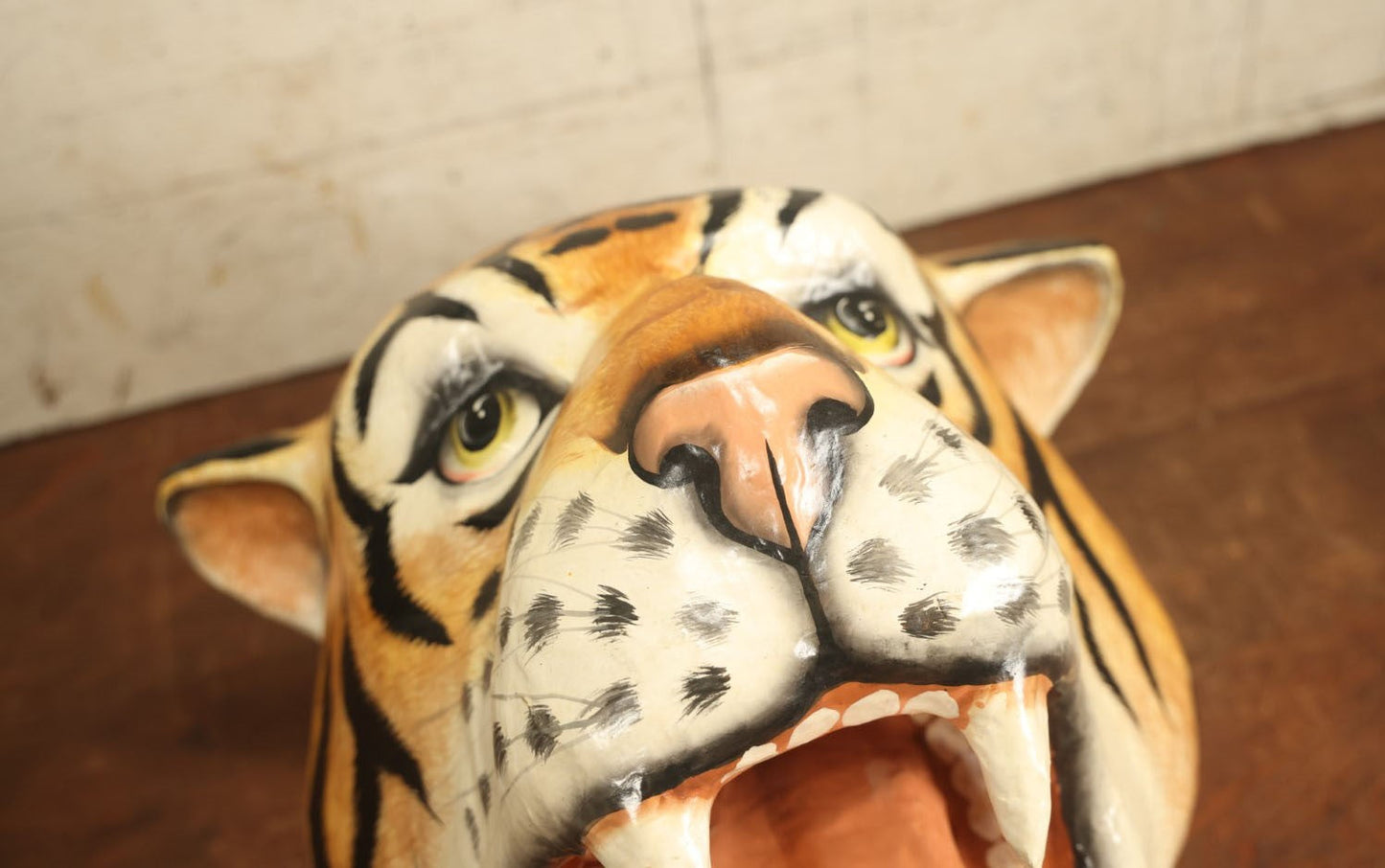 Lot 003 - Papier Mache Tiger Head Wall Mount Hand Painted