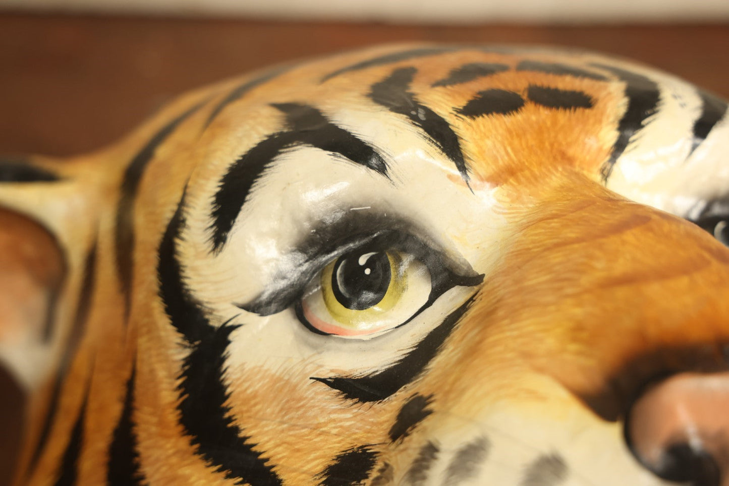 Lot 003 - Papier Mache Tiger Head Wall Mount Hand Painted