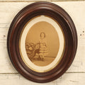 Lot 018 - Antique Photo Of A Little Girl And Her Doll In Deep Oval Frame
