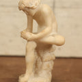 Lot 023 - Vintage Alabaster Or Other Like Stone Statue Replica After Greco Roman Boy With Thorn, Aka "Fedele (Fedelino)" Or "Spinario"