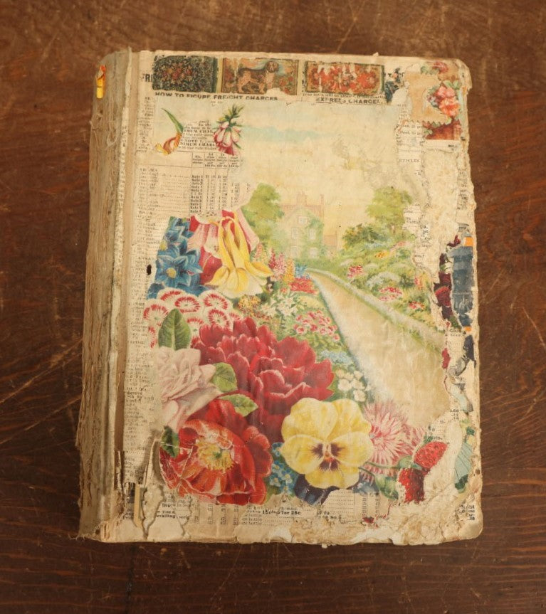 Lot 024 - Antique Scrapbook Made Out Of An Original Circa 1902 Sears Roebuck Catalogue No. 112, Featuring Many Scraps And Die Cuts, And Many Untouched Catalogue Pages