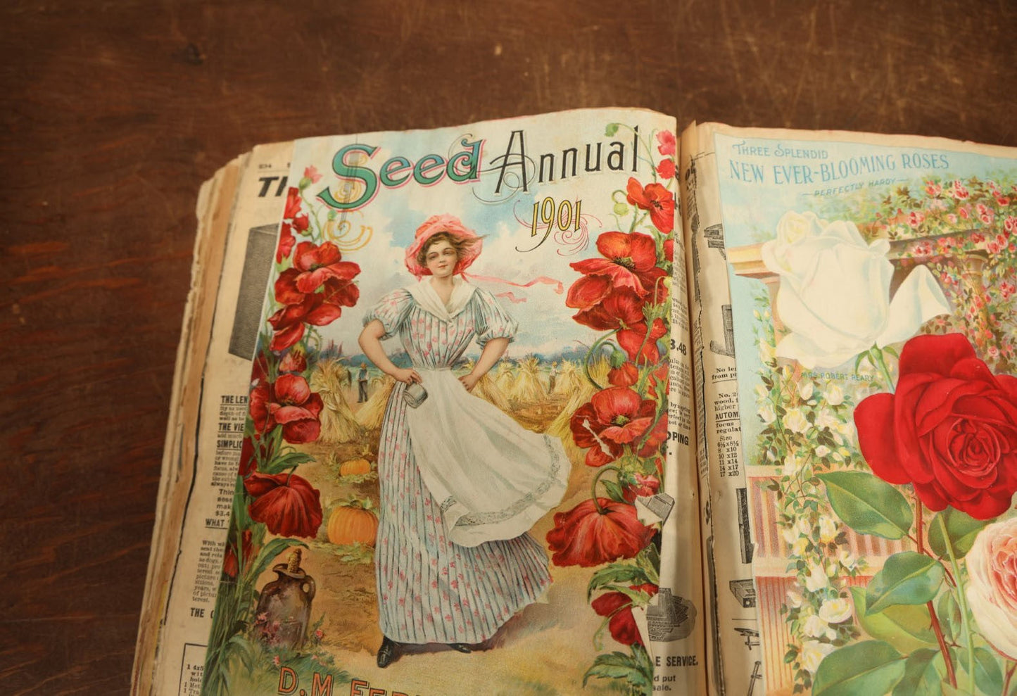 Lot 024 - Antique Scrapbook Made Out Of An Original Circa 1902 Sears Roebuck Catalogue No. 112, Featuring Many Scraps And Die Cuts, And Many Untouched Catalogue Pages