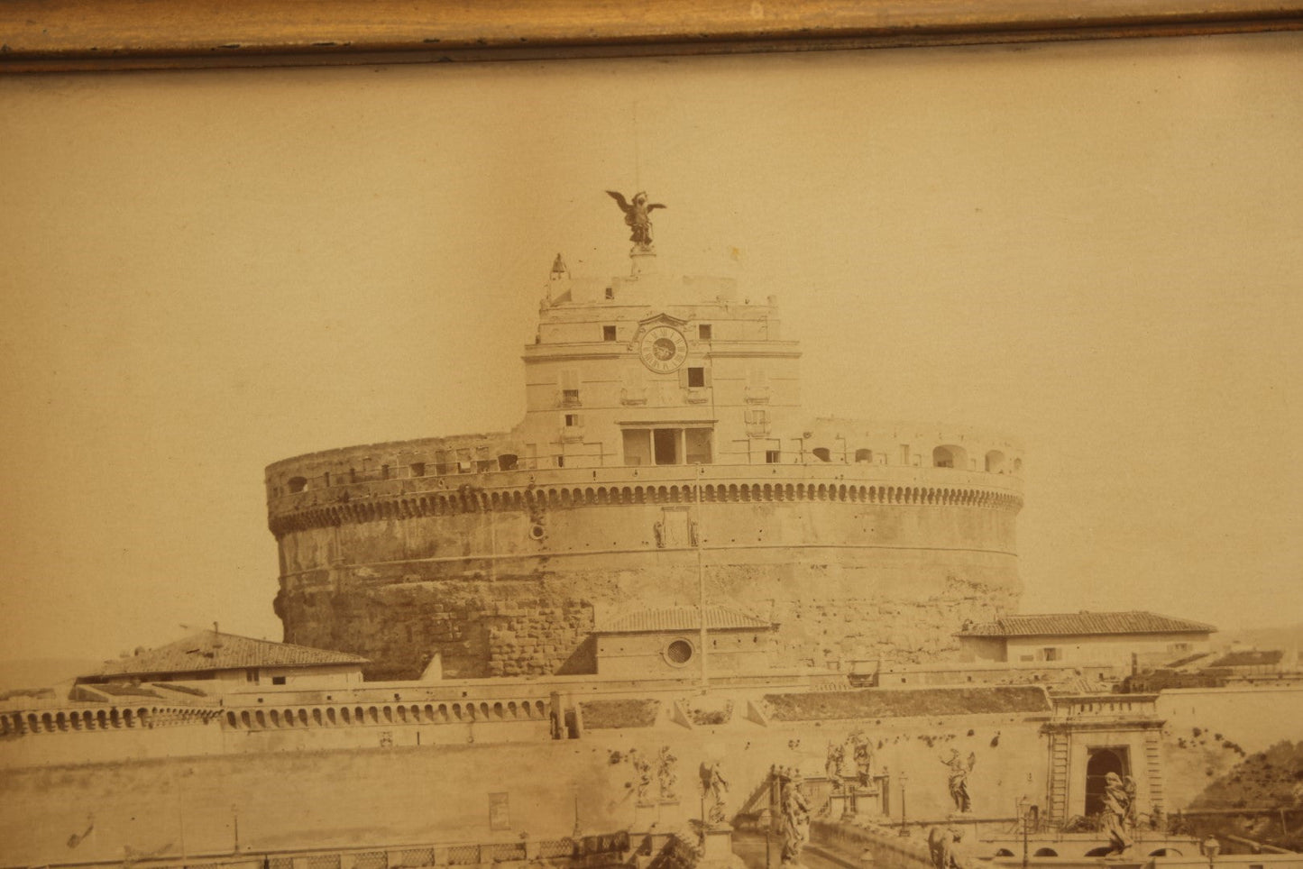 Lot 035 - Antique Early 20th Century Framed Photo Of Castel Sant'Angelo, Mausoleum Of Hadrian, Rome, Italy, Framed By Denholm & Mckay Co., Worcester, Massachusetts