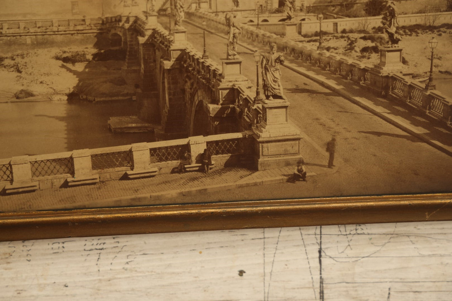 Lot 035 - Antique Early 20th Century Framed Photo Of Castel Sant'Angelo, Mausoleum Of Hadrian, Rome, Italy, Framed By Denholm & Mckay Co., Worcester, Massachusetts