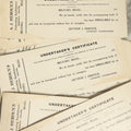 Lot 047 - Grouping Of Nine Blank Antique Undertaker's Toe Tag Certificates From Arthur J. Heroux, Licensed Undertaker, Milford, Massachusetts, Circa 1910
