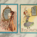 Lot 050 - Pair Of Antique Hidden Message Romantic Lady Postcards With Mirror Image, Illustrated By Dwig, Printed In Germany