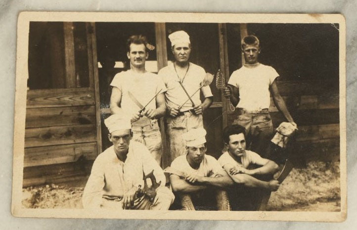 Lot 054 - Antique Real Photo Postcard R.P.P.C. Of Cooks, Butchers, With Cooking Utensils, Cleavers, Circa Early 20Th Century