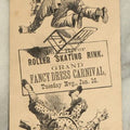 Lot 059 - Single Antique Trade Card, Fall River Roller Skating Rink, Grand Fancy Dress Carnival, With Clowns