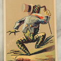 Lot 060 - Single Antique Trade Card, Dapper Dressed Frog, "My First Suit"