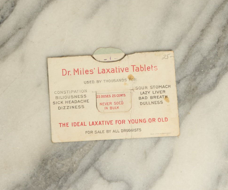 Lot 064 - Single Antique Trade Card, Mechanical Paper, Little Girl, Dr Miles' Laxative Tablets,