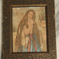 Lot 065 - Small Vintage Framed Colored Print Of Girl With Long Hair, By The Little Gallery, Winnipeg