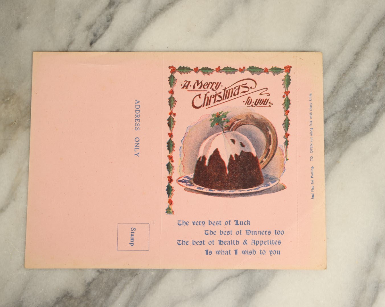 Lot 072 - Grouping Of Four Unused Foldable Christmas Cards, Including Spirit Ghost Card, Illustrated By Donald Mcgill