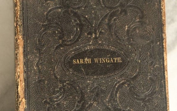 Lot 085 - Personalized Antique Holy Bible, Having Belonged To Sarah Wingate, Circa Late 19th Century, With Gold Lettering On Cover