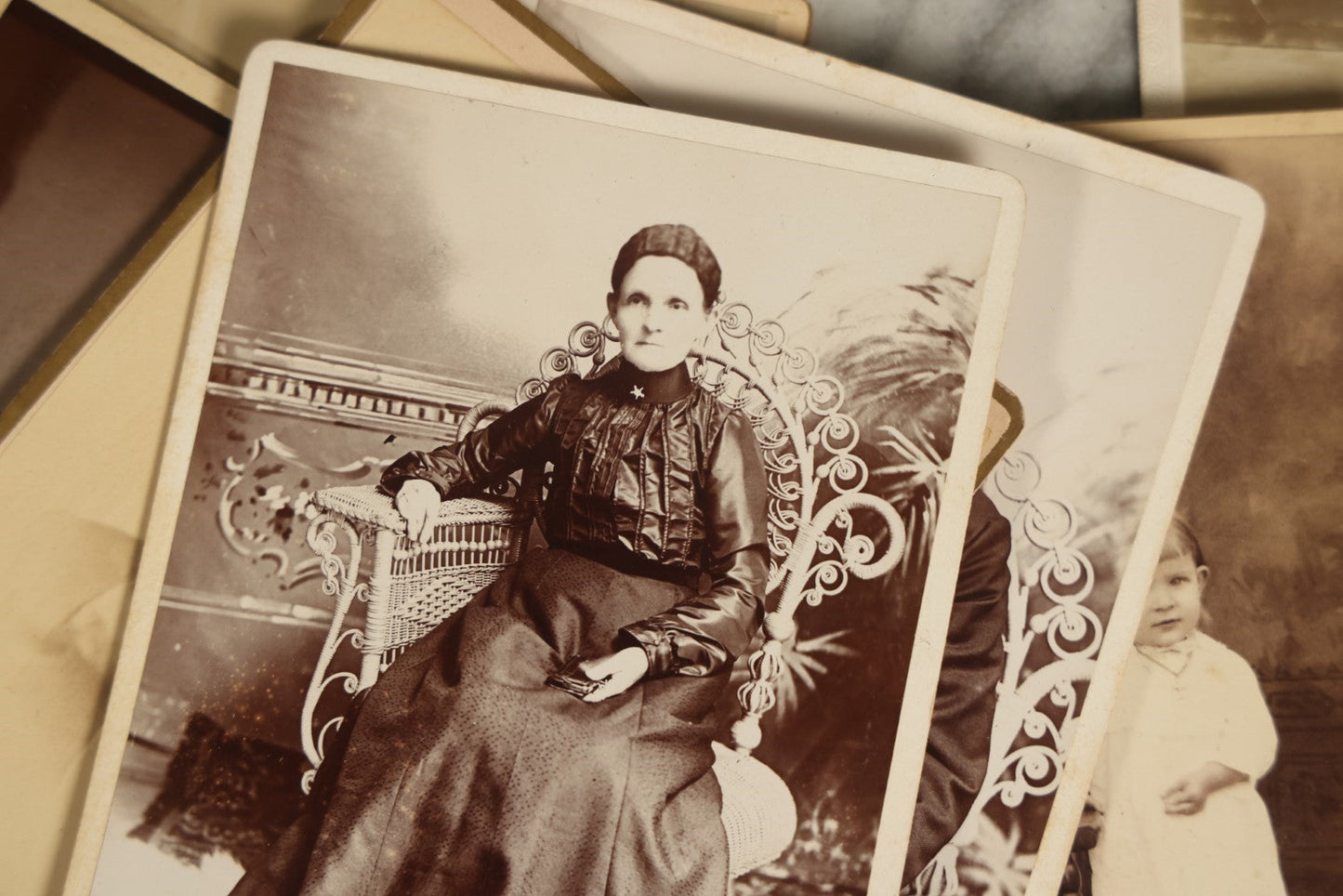 Lot 105 - Grouping Of Fourteen Antique Cabinet Card Photographs, Portraits Of Men, Women, And Children, Various Photographers, Mostly New Hampshire, Vermont