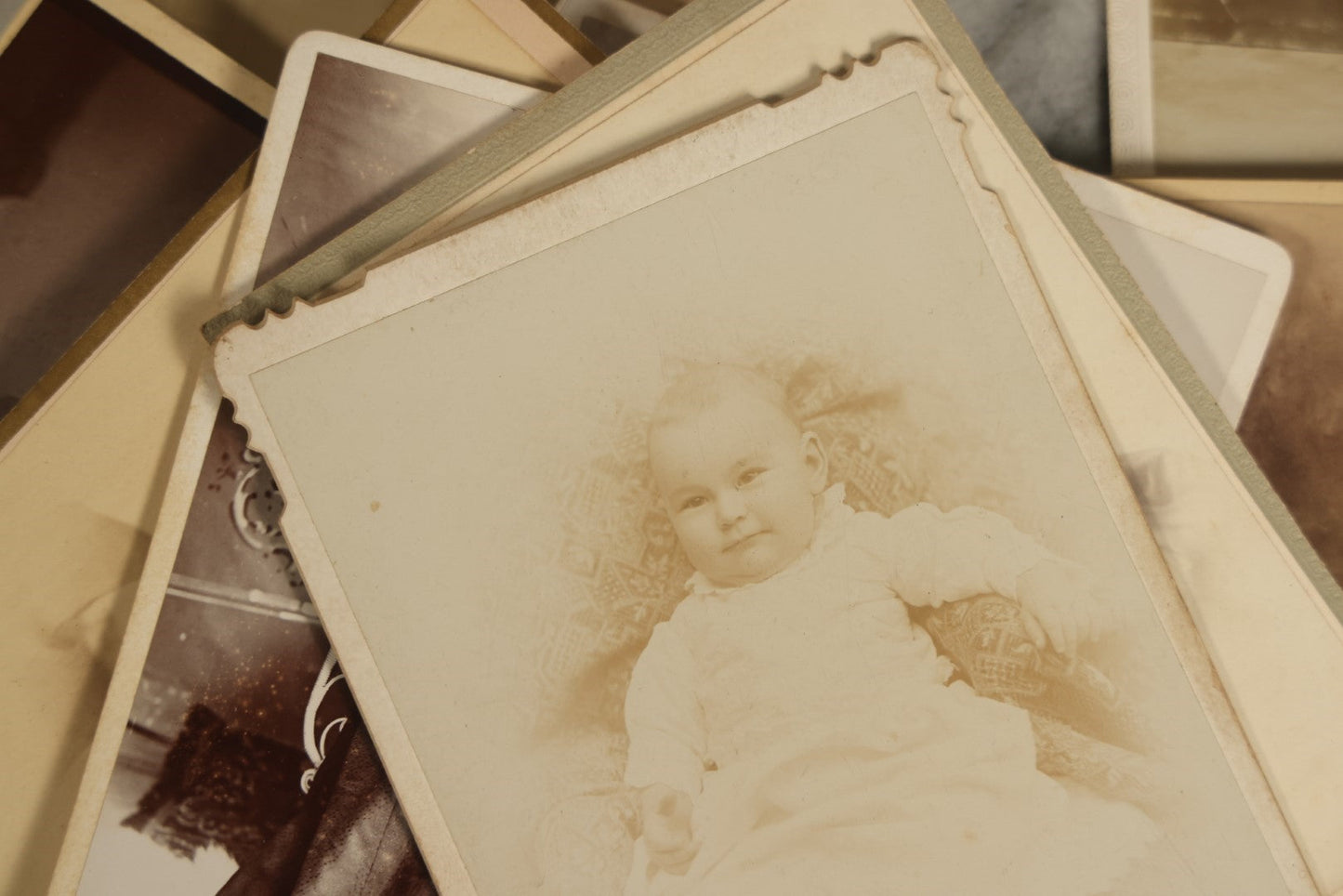 Lot 105 - Grouping Of Fourteen Antique Cabinet Card Photographs, Portraits Of Men, Women, And Children, Various Photographers, Mostly New Hampshire, Vermont