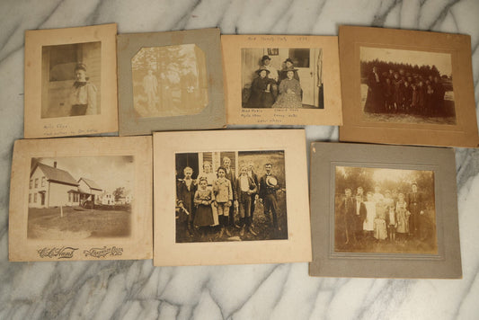 Lot 106 - Grouping Of Seven Antique Boarded Group Photographs, Including Three School Class Photos, Outdoor Scenes, And More