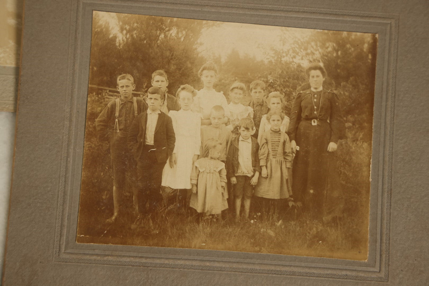 Lot 106 - Grouping Of Seven Antique Boarded Group Photographs, Including Three School Class Photos, Outdoor Scenes, And More