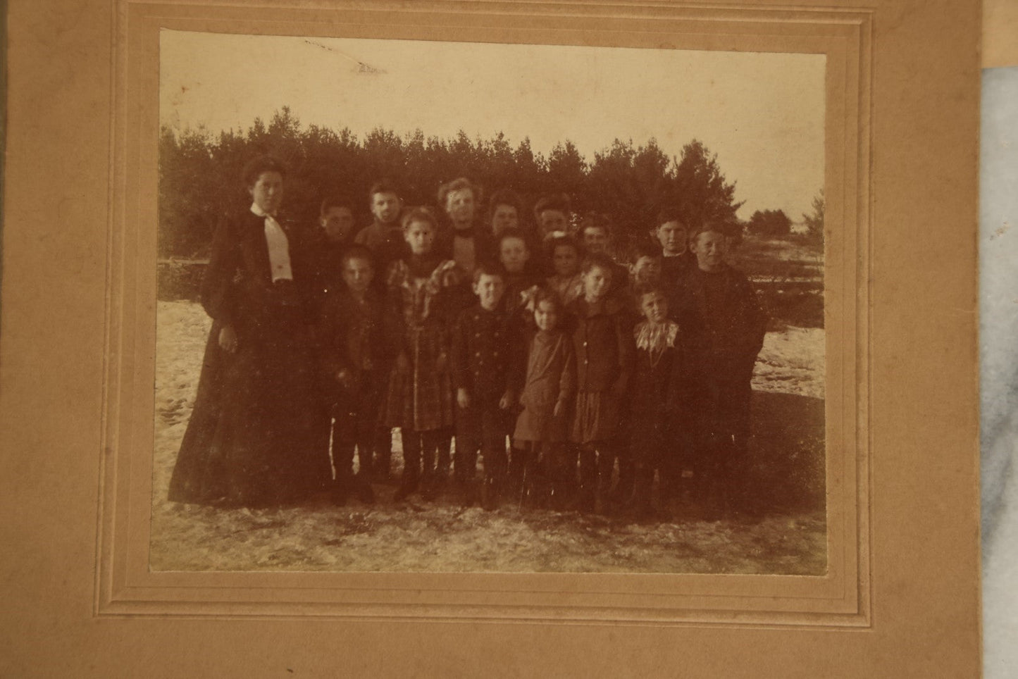 Lot 106 - Grouping Of Seven Antique Boarded Group Photographs, Including Three School Class Photos, Outdoor Scenes, And More